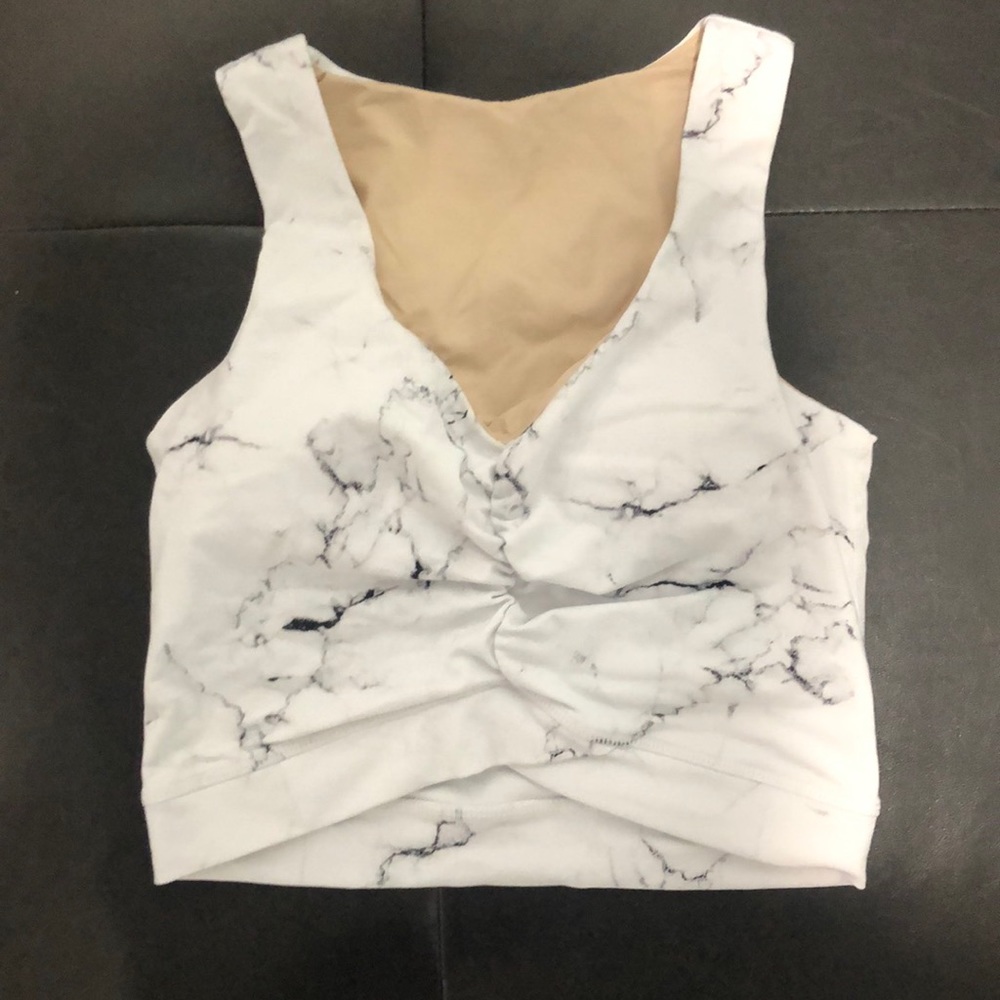 White marble Buff Bunny crop top